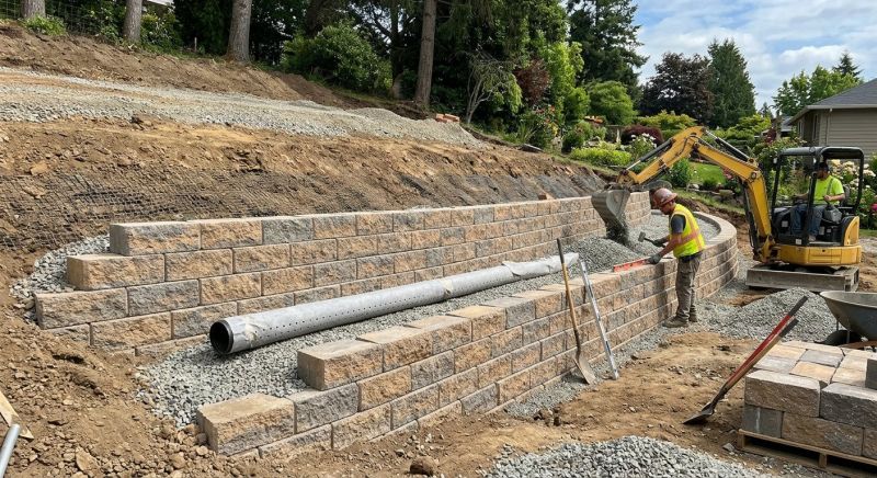 Block Retaining Wall Installation in Clermont, FL