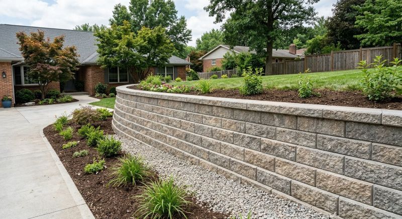 Block Retaining Wall Installation in Aiken, SC