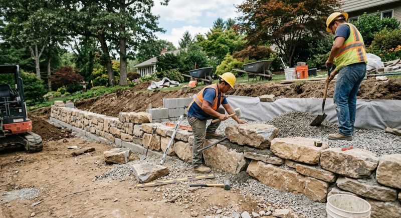 Block Retaining Wall Installation in Marin County, CA