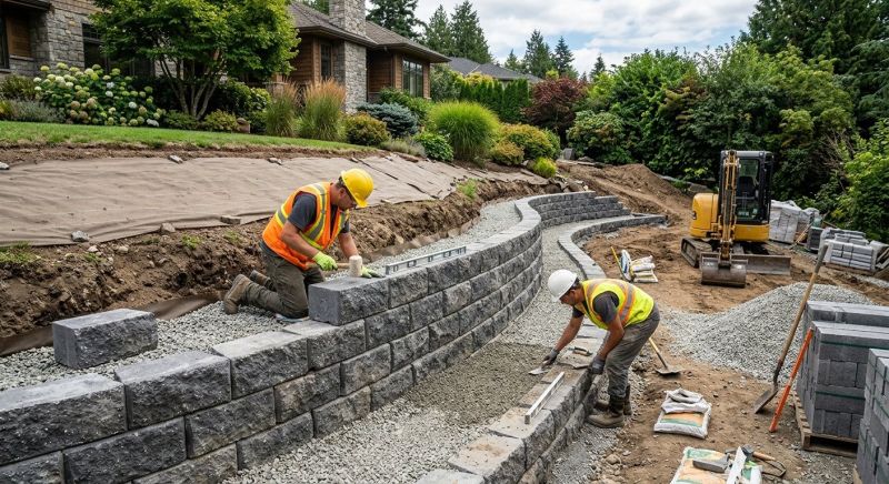 Block Retaining Wall Installation in Pasco County, FL